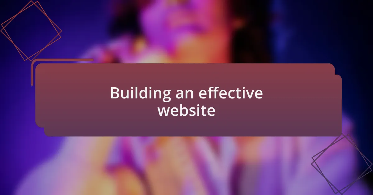 Building an effective website