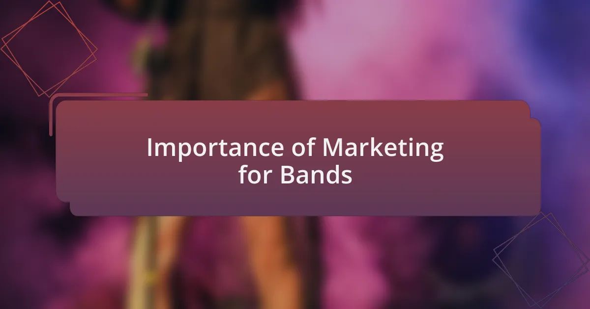 Importance of Marketing for Bands