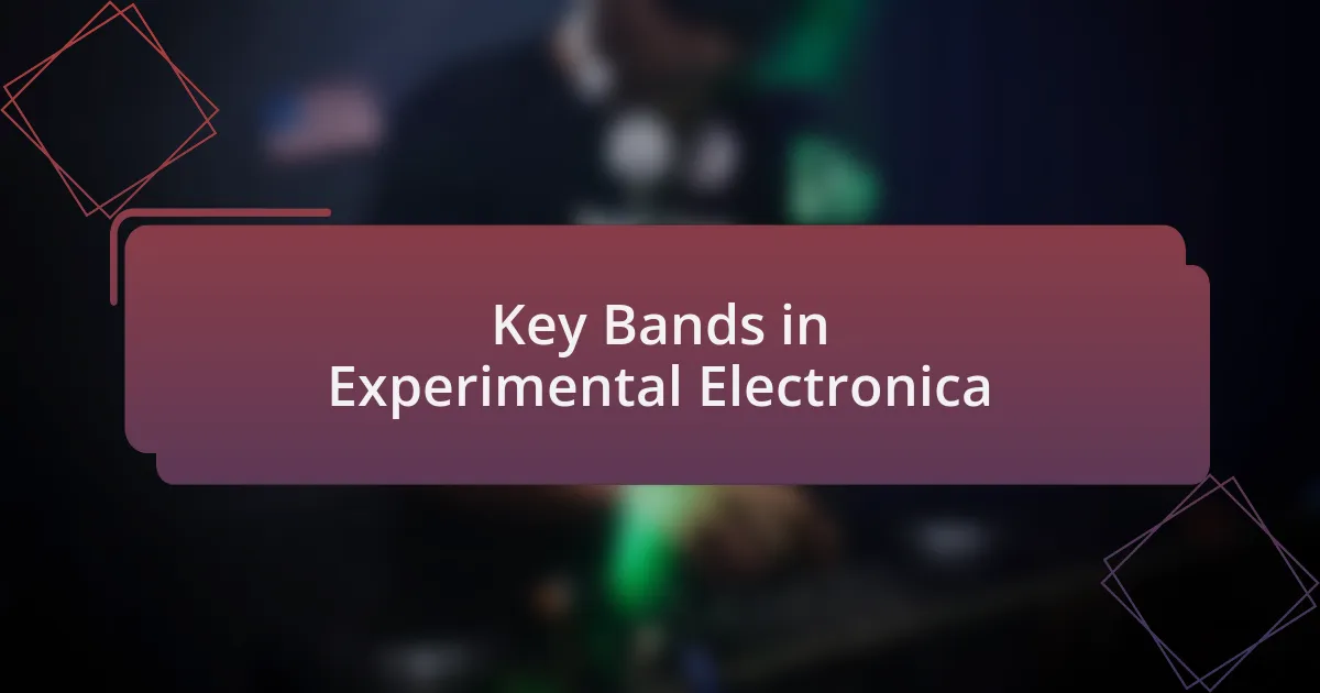 Key Bands in Experimental Electronica